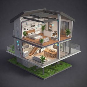 Impianto elettrico civile moderno con dettagli domotici
